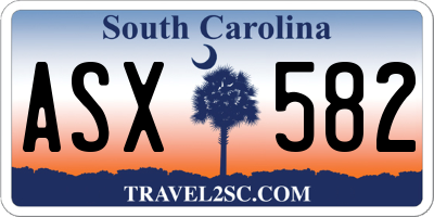 SC license plate ASX582