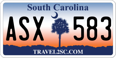 SC license plate ASX583