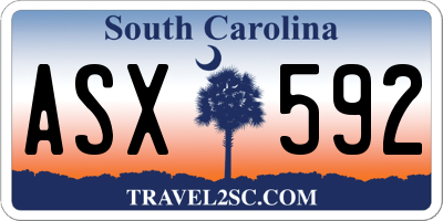 SC license plate ASX592