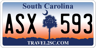 SC license plate ASX593
