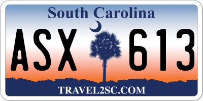 SC license plate ASX613