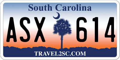 SC license plate ASX614