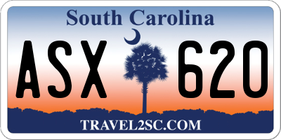 SC license plate ASX620