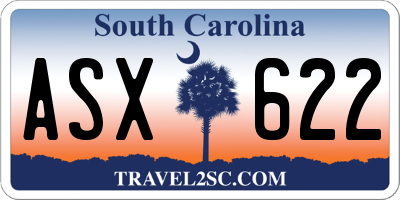 SC license plate ASX622