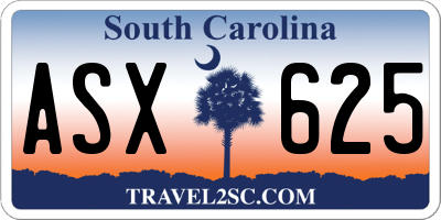 SC license plate ASX625
