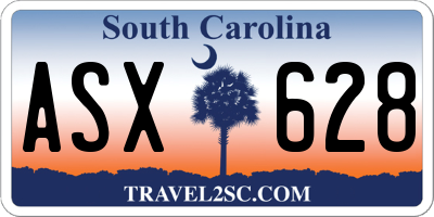 SC license plate ASX628