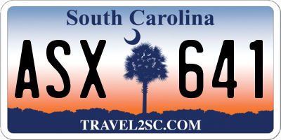 SC license plate ASX641