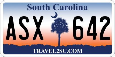 SC license plate ASX642