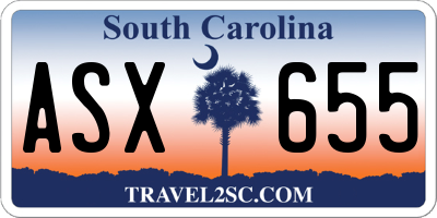 SC license plate ASX655