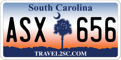 SC license plate ASX656