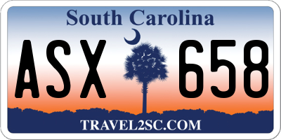 SC license plate ASX658