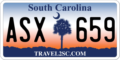 SC license plate ASX659