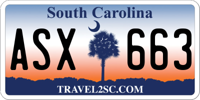 SC license plate ASX663