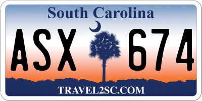 SC license plate ASX674
