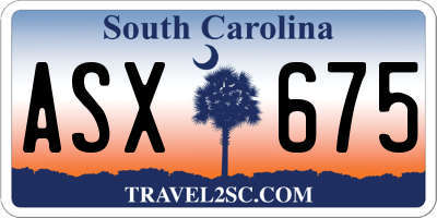 SC license plate ASX675