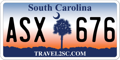 SC license plate ASX676