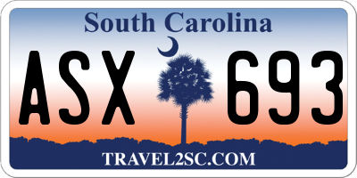 SC license plate ASX693