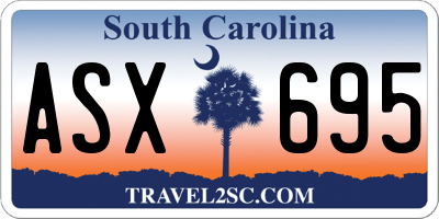 SC license plate ASX695