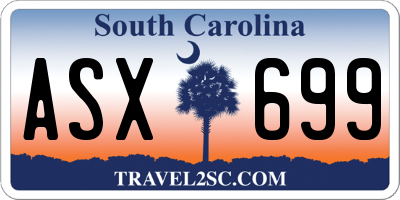 SC license plate ASX699