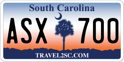 SC license plate ASX700