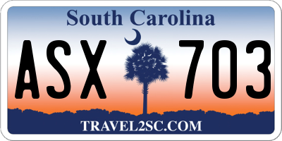 SC license plate ASX703