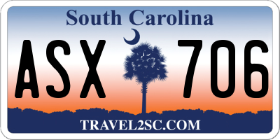 SC license plate ASX706