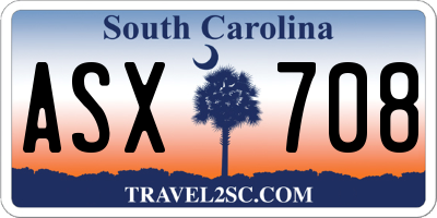 SC license plate ASX708