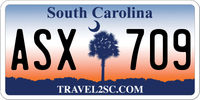 SC license plate ASX709