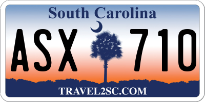 SC license plate ASX710