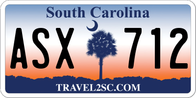 SC license plate ASX712
