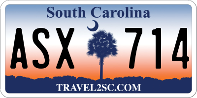 SC license plate ASX714