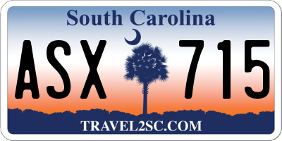 SC license plate ASX715