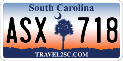 SC license plate ASX718