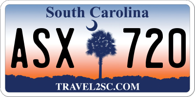 SC license plate ASX720