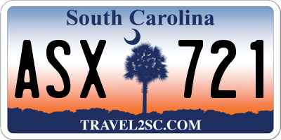 SC license plate ASX721