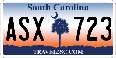 SC license plate ASX723
