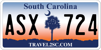 SC license plate ASX724