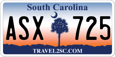 SC license plate ASX725