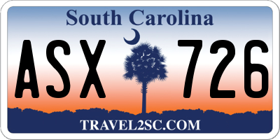 SC license plate ASX726