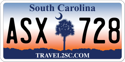 SC license plate ASX728