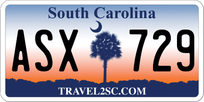 SC license plate ASX729