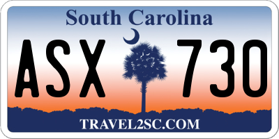 SC license plate ASX730