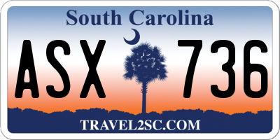 SC license plate ASX736
