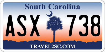 SC license plate ASX738