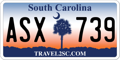 SC license plate ASX739