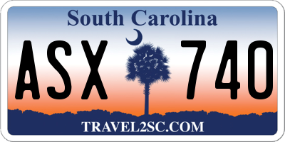 SC license plate ASX740