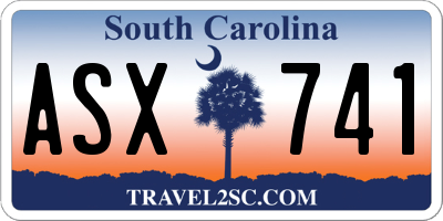 SC license plate ASX741