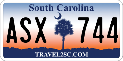 SC license plate ASX744