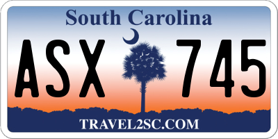 SC license plate ASX745