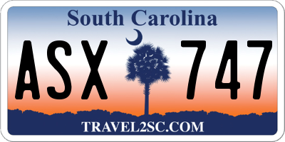SC license plate ASX747